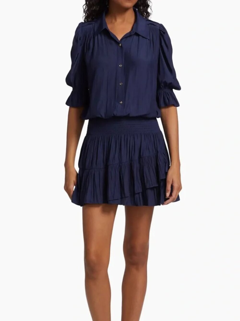 Navy Blue Ramy Brook Angelina Mini Shirtdress size small